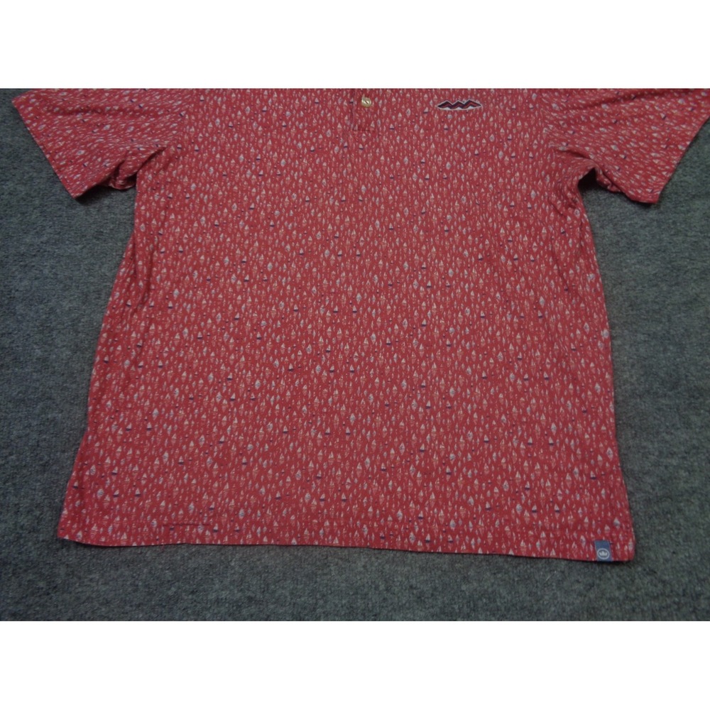 Peter Millar Shirt Mens M Red Seaside Polo Regatta Sailboat AOP Pima Cotton - Picture 3 of 11